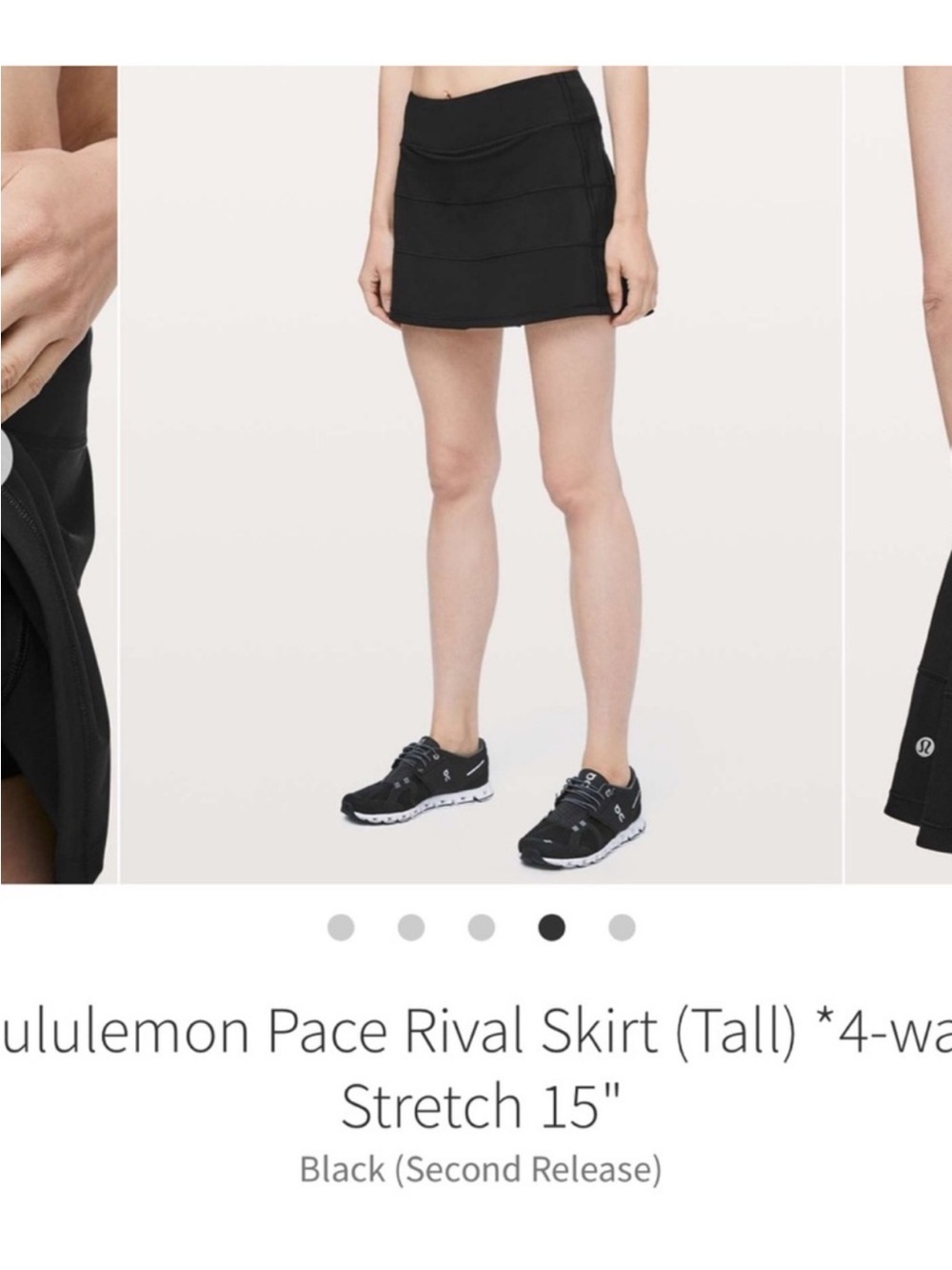 Lululemon Pace Rival Skirt Black Sz 8